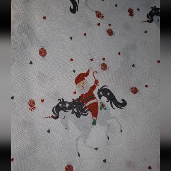 Other - Santa Claus Riding A Unicorn Sheet Set Queen Flat Fitted 2 Pillowcases Holiday